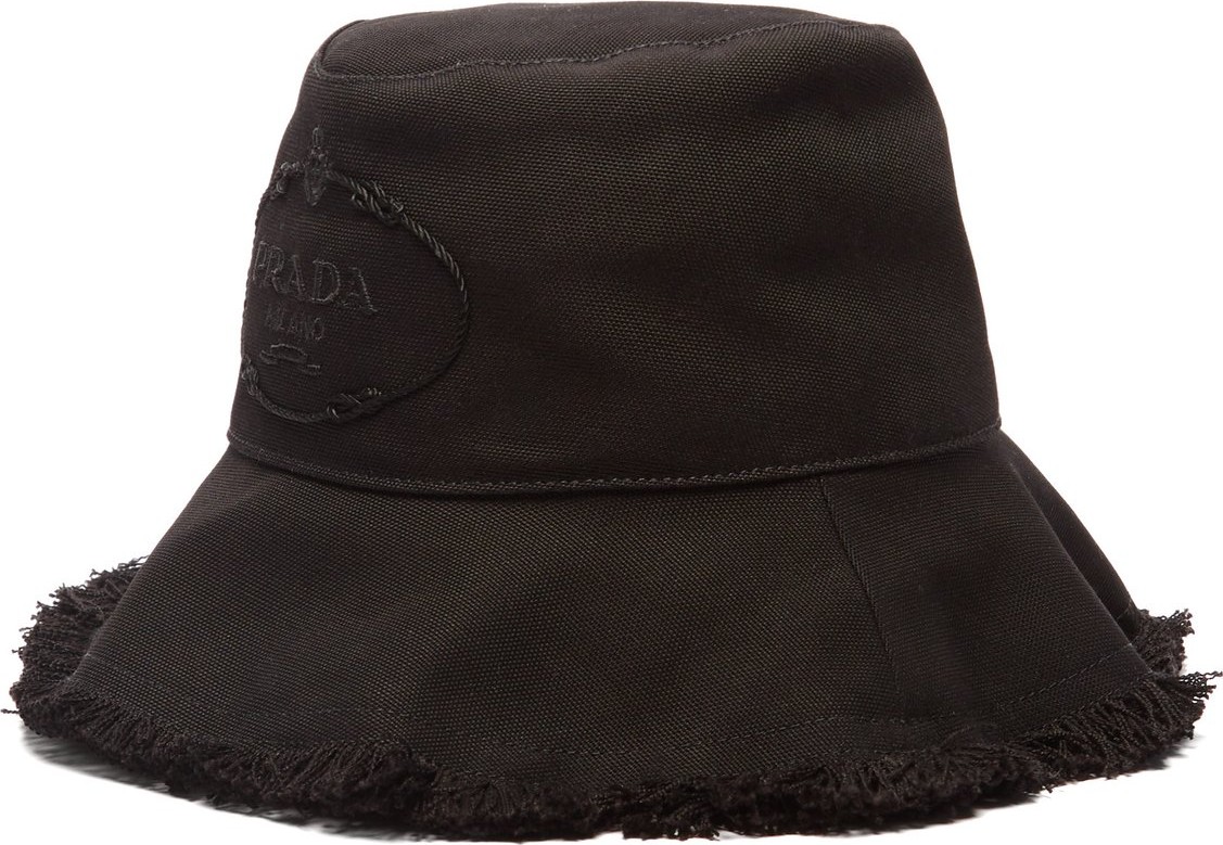 Prada Logo-embroidery cotton bucket hat