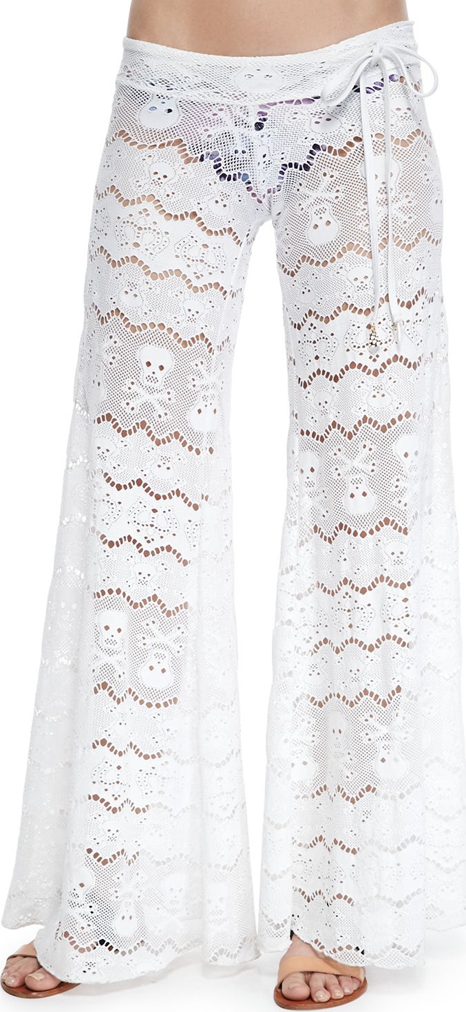 Letarte Wide-Leg Lace Coverup Pants