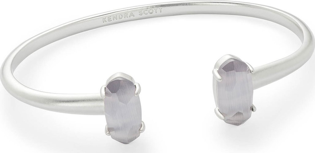 Kendra Scott Edie Two-Stone Bangle Bracelet in Rhodium