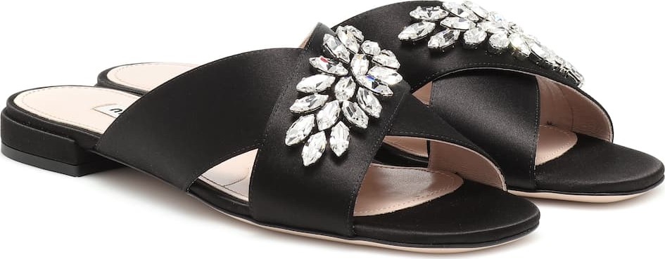 Miu Miu Embellished satin sandals