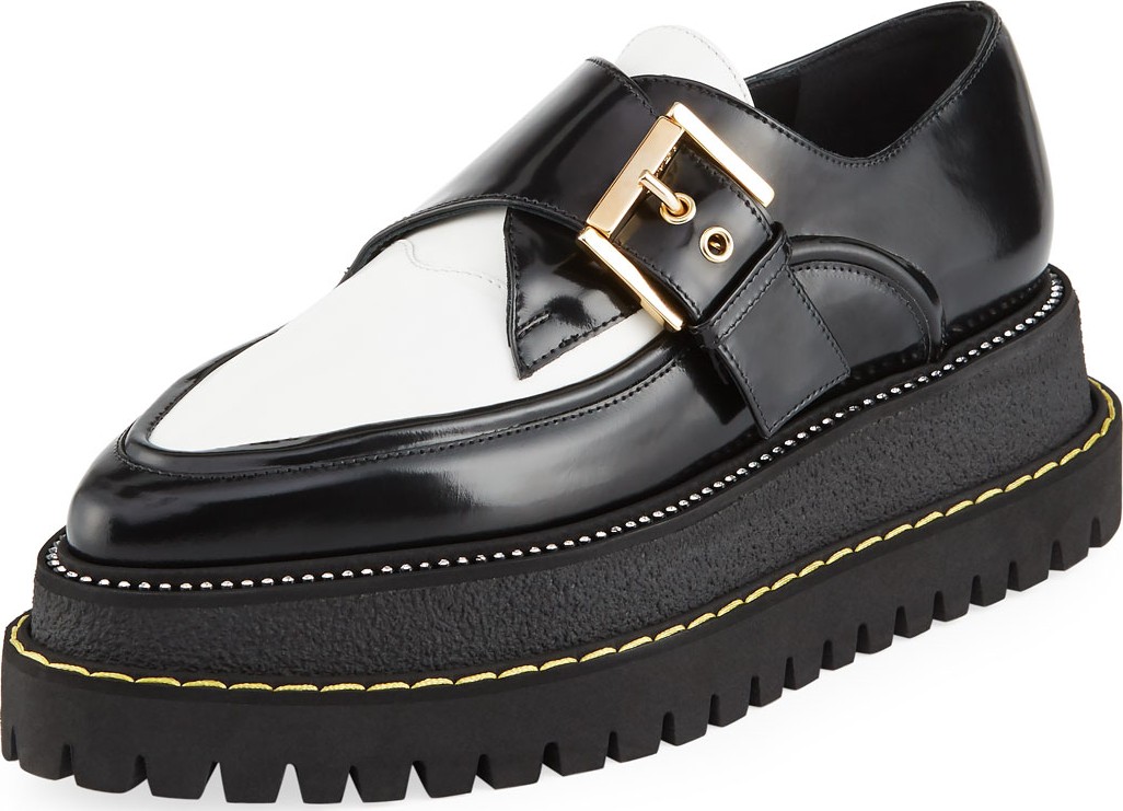 Nº21 Patent/Vinyl Platform Monk-Strap Loafers