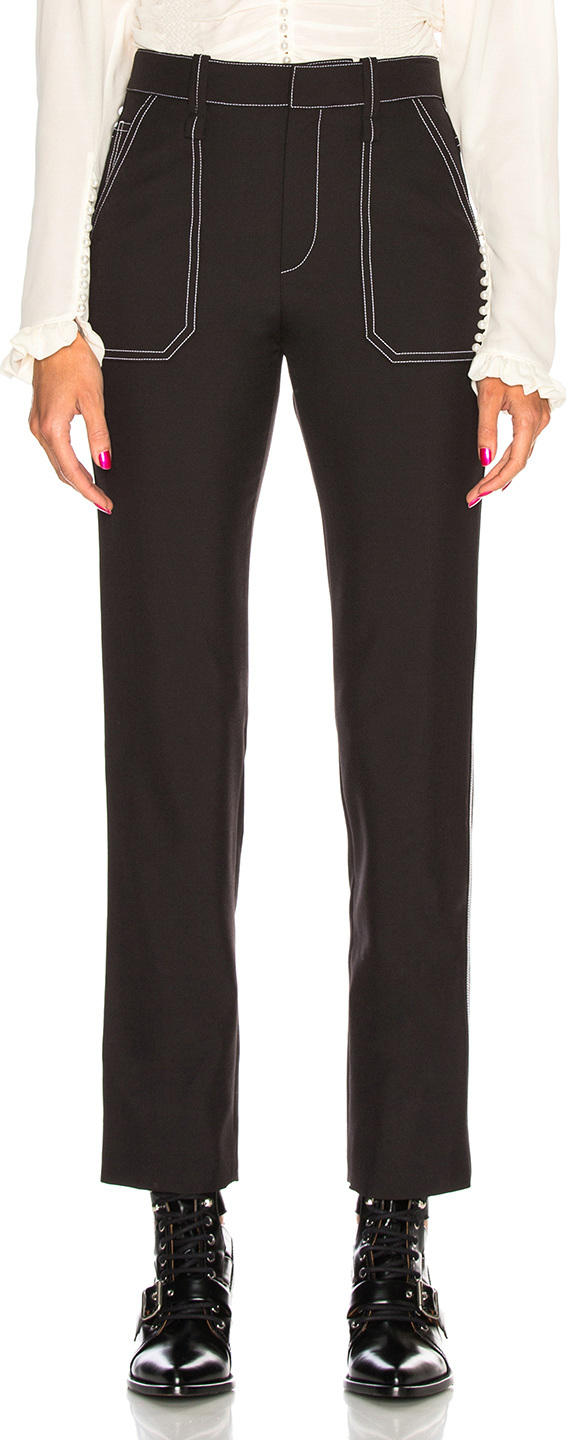 Chloe Contrast Stitching Trousers