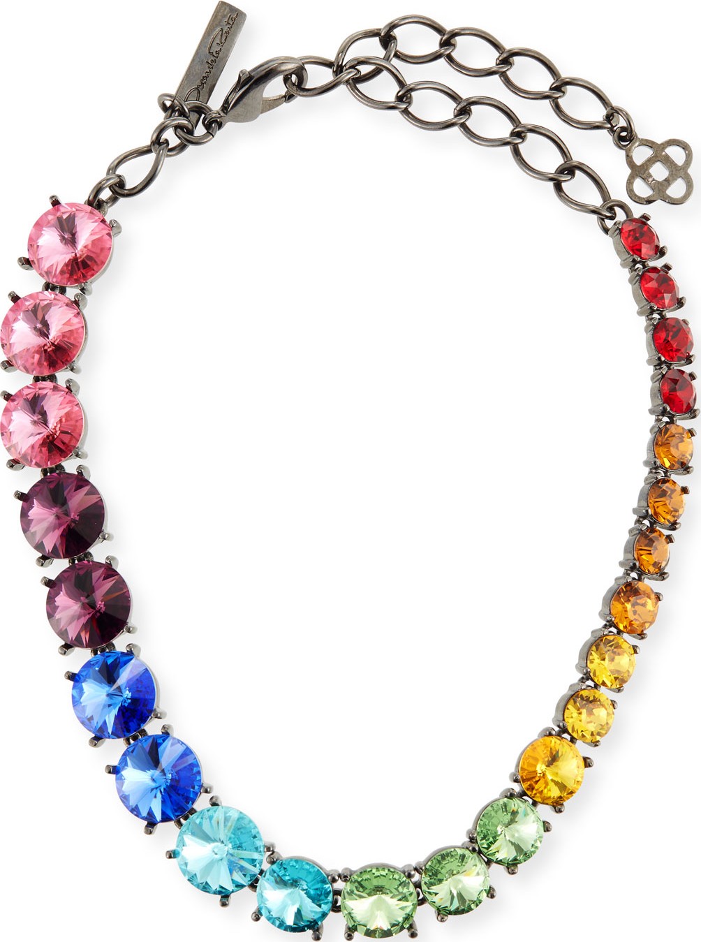 Oscar De La Renta Swarovski Crystal Cascade Rainbow Necklace