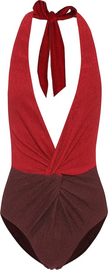 Self Portrait Colorblocked one-piece swimsuit