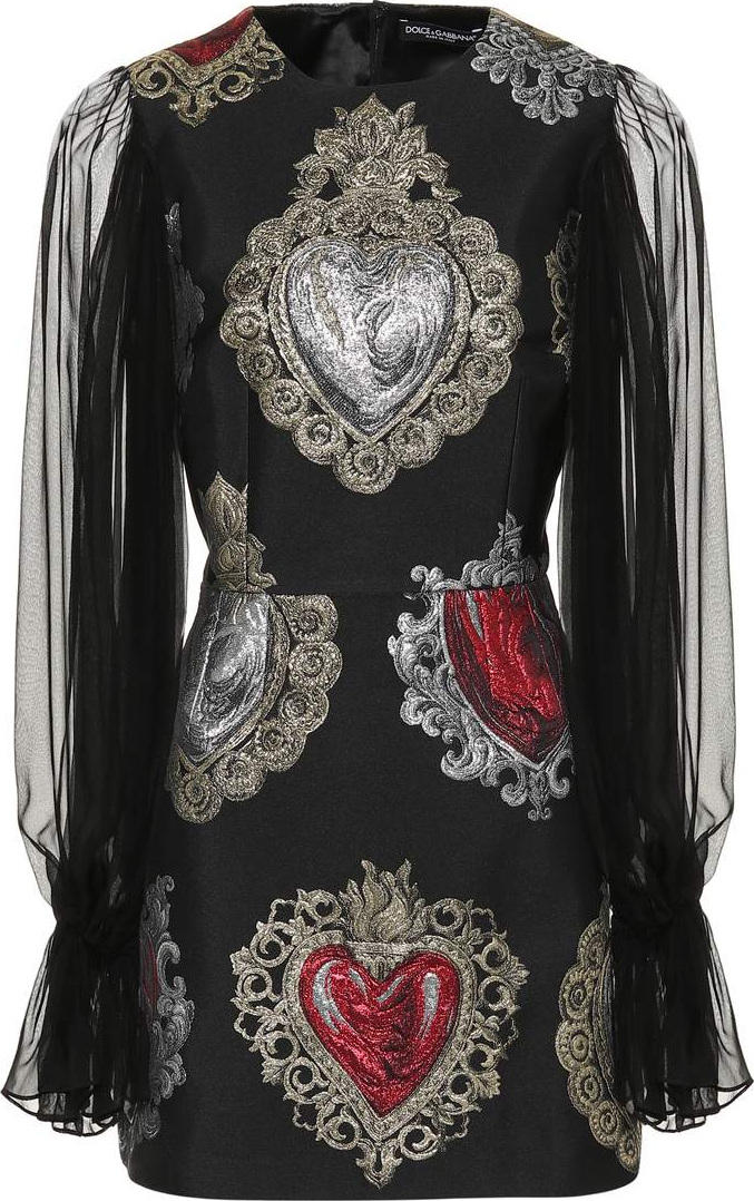 Dolce & Gabbana Heart jacquard silk-blend dress