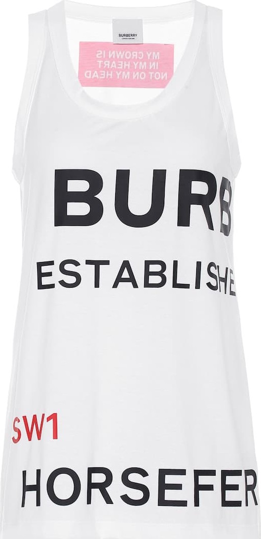 Burberry London England Printed cotton tank top