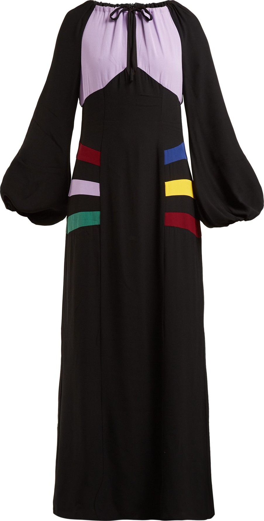 Staud Pacha panelled crepe maxi dress