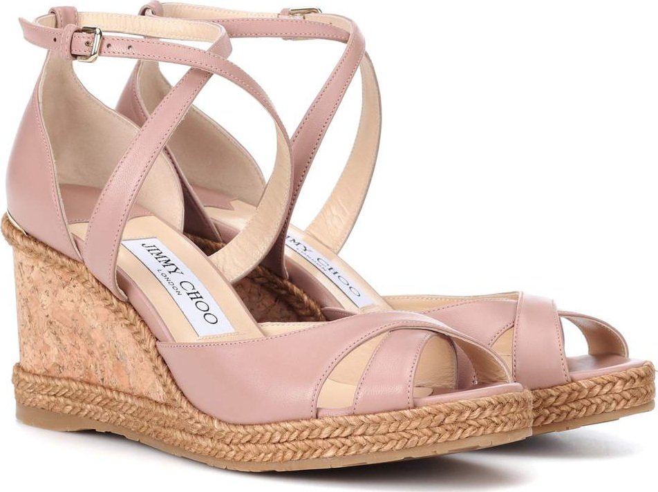 Jimmy Choo Alanah 80 leather wedge sandals