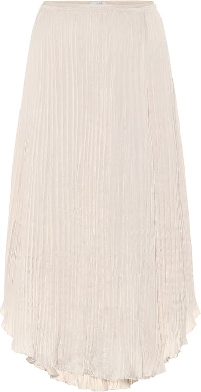 Vince Crushed satin midi skirt