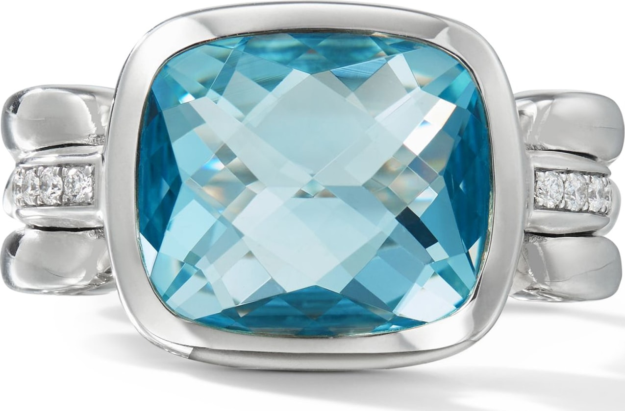 David Yurman Wellesley Link Statement Ring with Diamonds