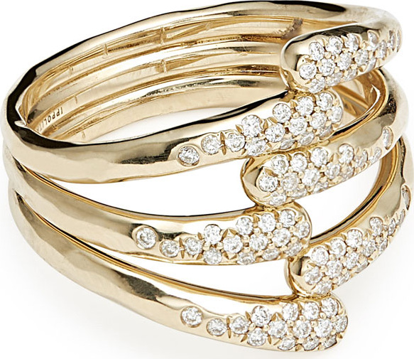 IPPOLITA 18k Stardust Diamond Overlap Ring