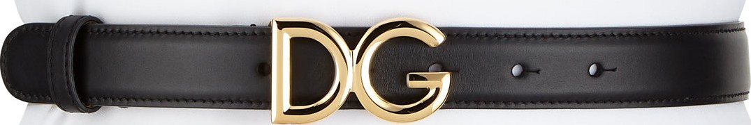 Dolce & Gabbana Leather Belt w/ Logo Buckle