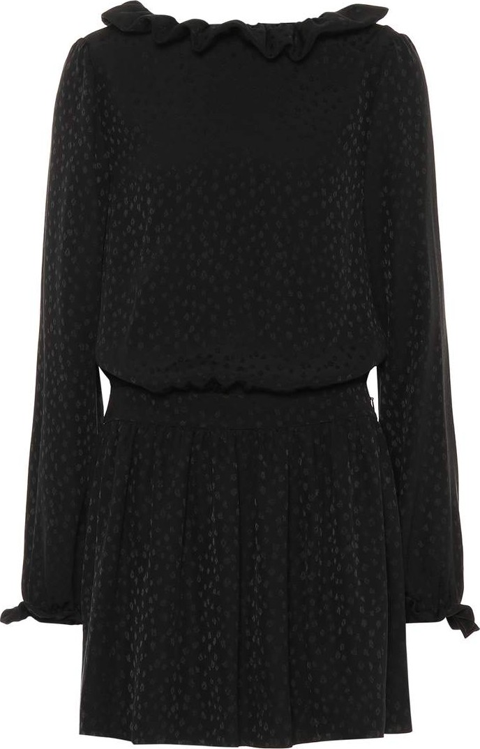 Saint Laurent Long-sleeved silk minidress