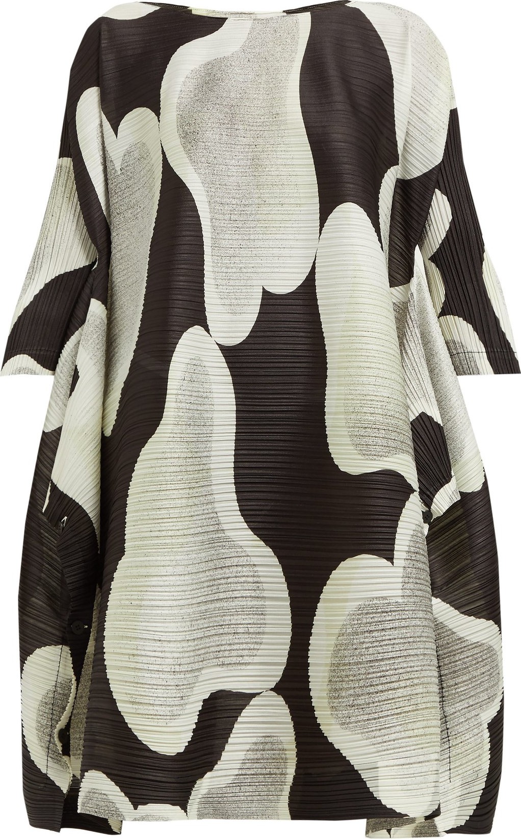 Pleats Please By Issey Miyake Melt Cloud-print side-slit pleated dress