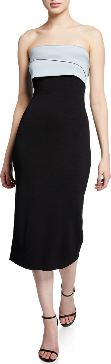 Sachin & Babi Lais Strapless Knit Dress with Draped Ruffle Back
