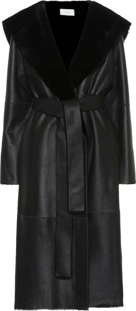 THE ROW Riona leather and shearling coat