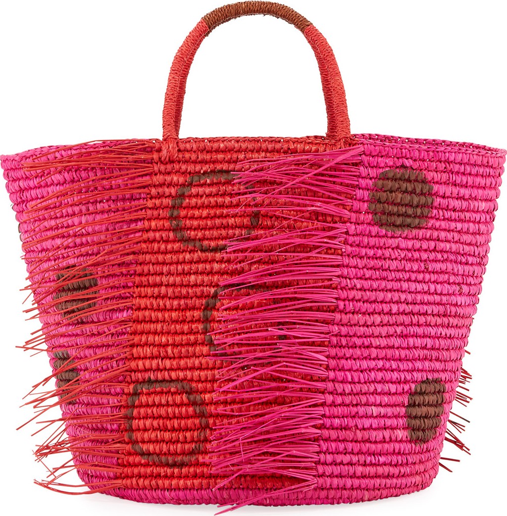 Sensi Studio Medium Frayed Polka Dot Tote Bag