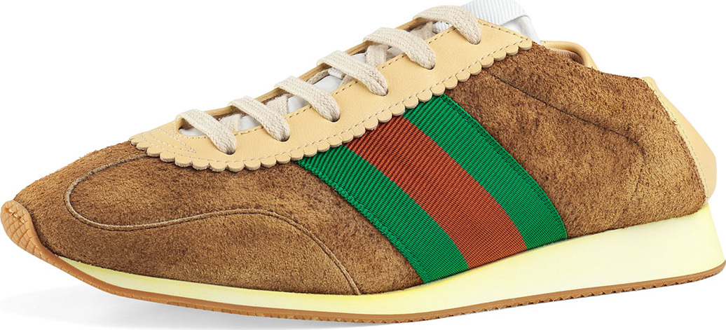 Gucci Lace-Up Suede Sneakers