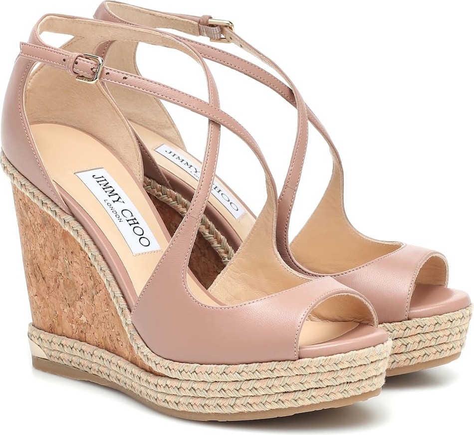 Jimmy Choo Dakota 120 leather wedge sandals