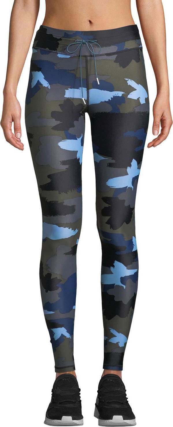 The Upside Abstract Camo-Print Drawstring Yoga Pants