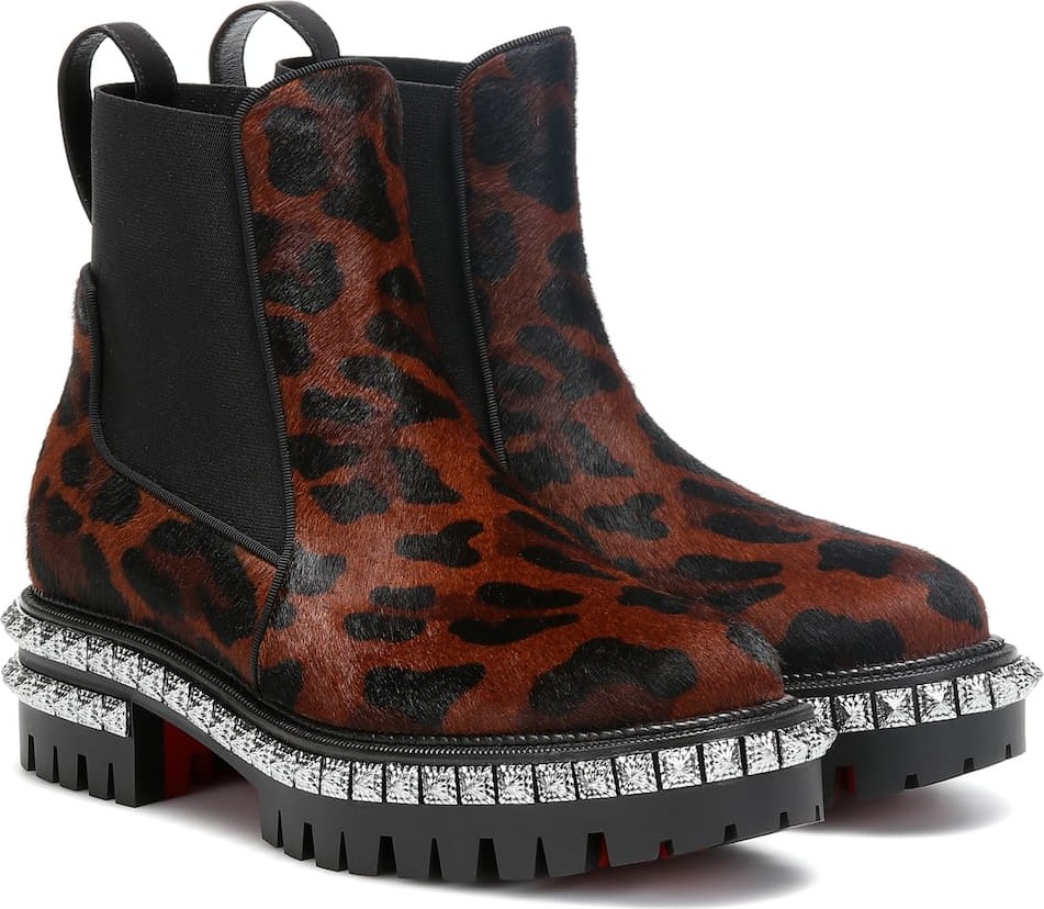 Christian Louboutin By The River calf hair ankle boots