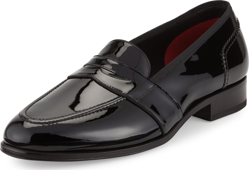 TOM FORD Taylor Patent Leather Penny Loafer, Black