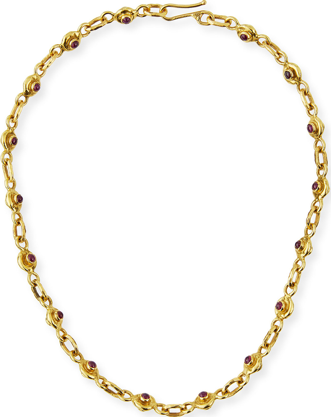 Jean Mahie 22K Gold Ruby & Sapphire Necklace, 17"