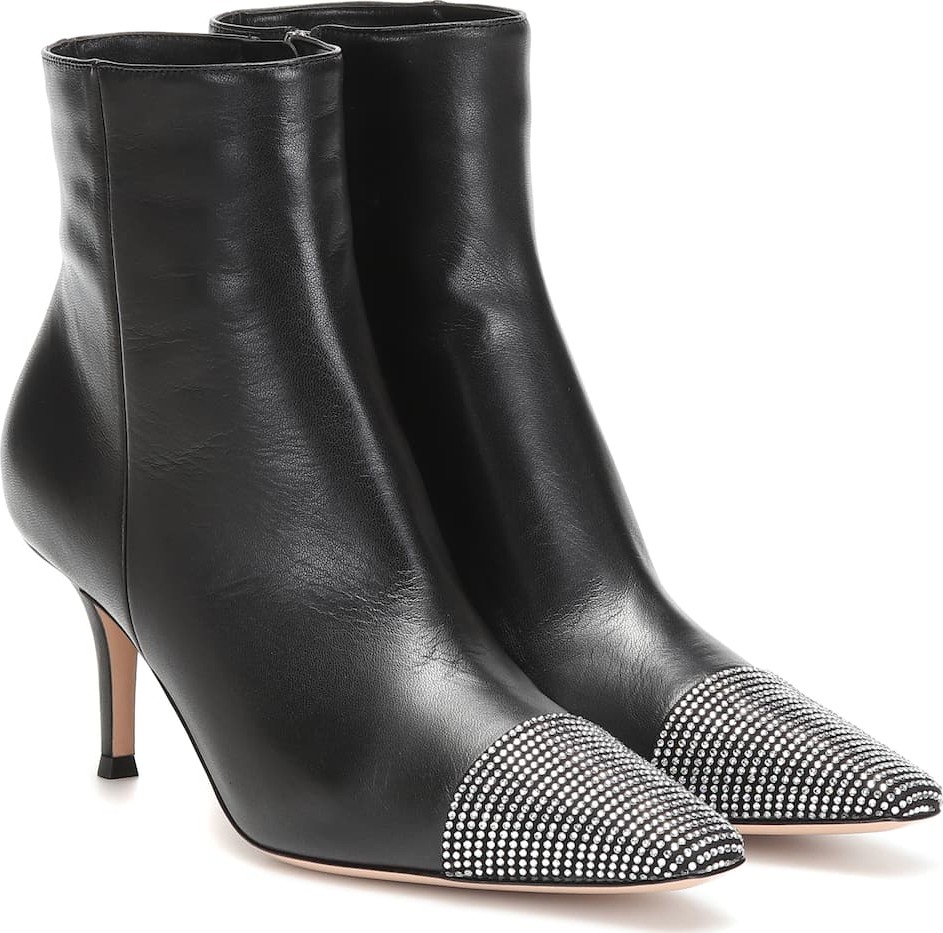 Gianvito Rossi Embellished leather ankle boots