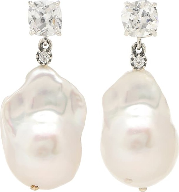 Bottega Veneta Cubic zirconia and pearl earrings