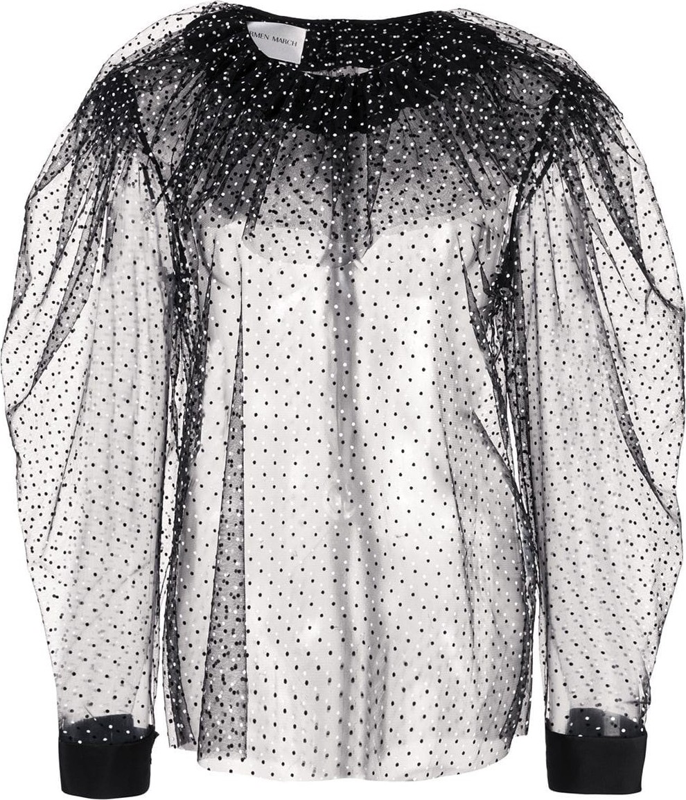 Carmen March metallic dot blouse