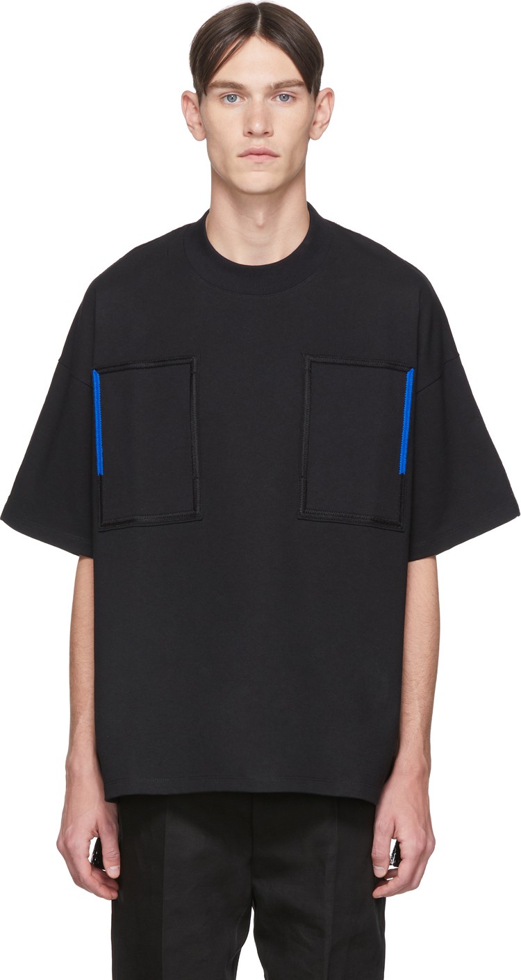 Jil Sander Black Embroidery T-Shirt