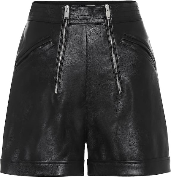 Stella McCartney Faux-leather high-rise shorts