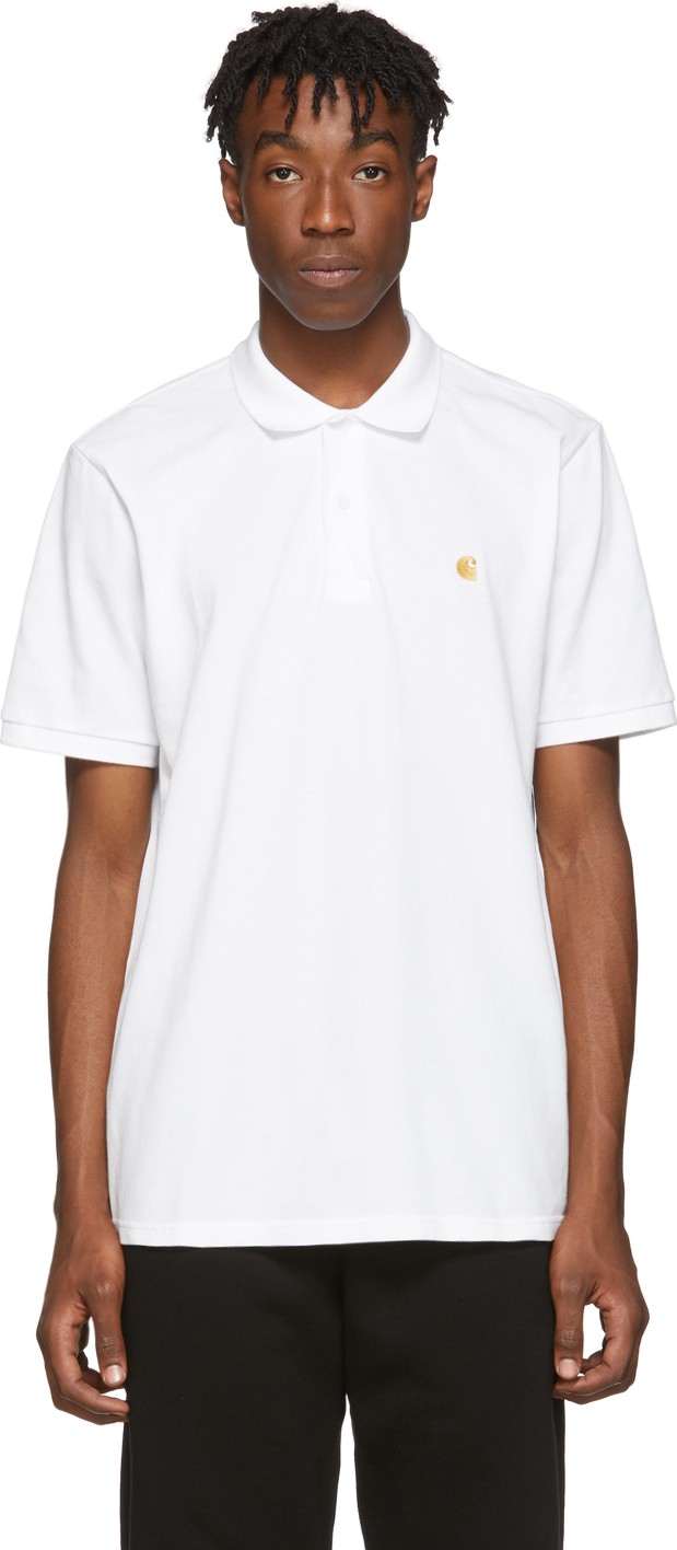 Carhartt Work In Progress White Piqué Chase Polo