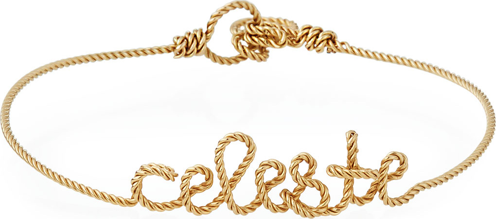 Atelier Paulin Personalized 5-Letter Twist Wire Bracelet, Yellow Gold Fill