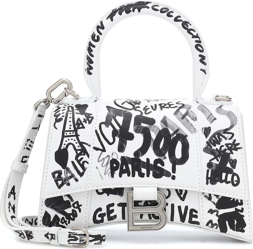 Balenciaga Hourglass XS printed leather tote