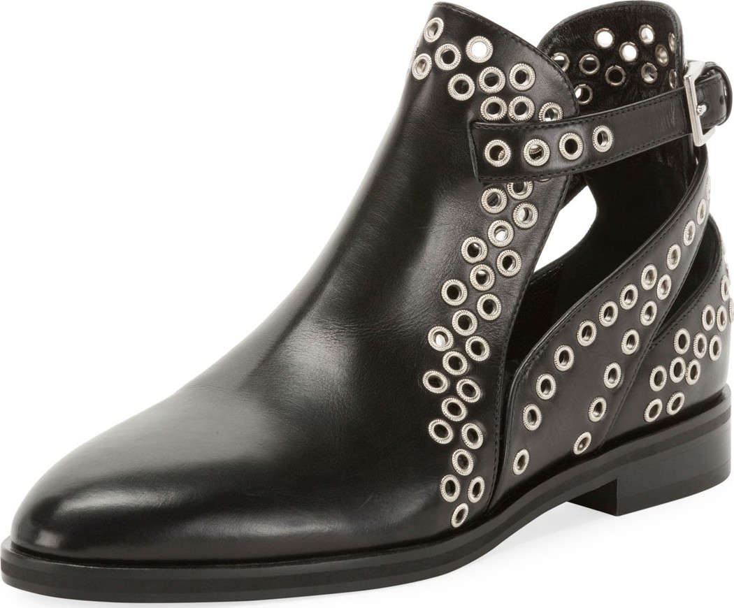 Alaïa Leather Booties with Grommets