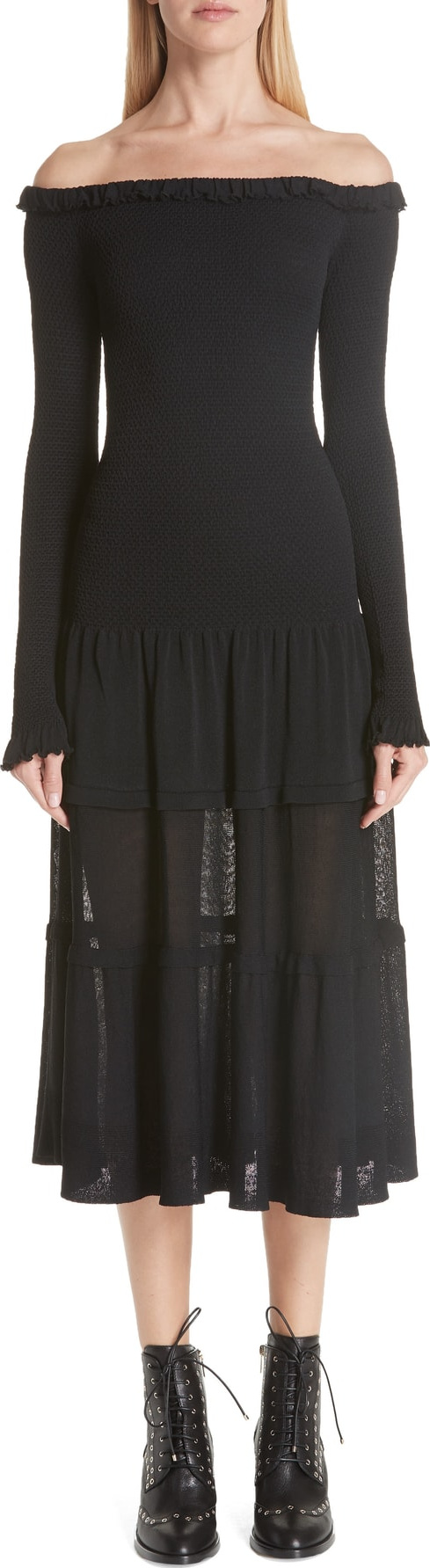 Altuzarra Vendaval Knit Off the Shoulder Dress