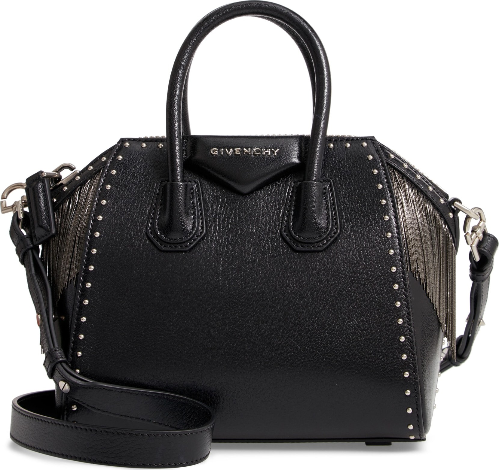 Givenchy Mini Antigona Fringe & Stud Leather Satchel