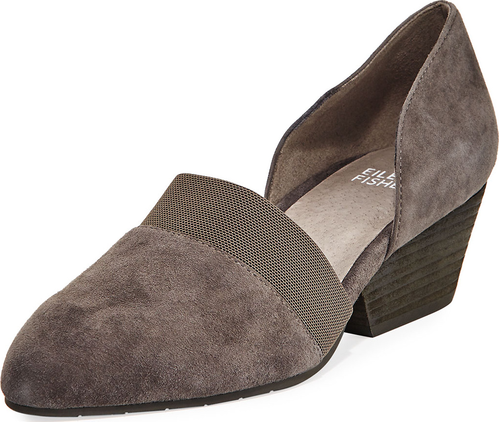 Eileen Fisher Hilly Demi-Wedge Suede Pump