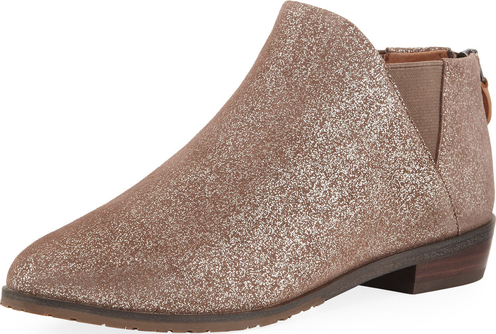Gentle Souls Neptune Flat Metallic Leather Chelsea Booties