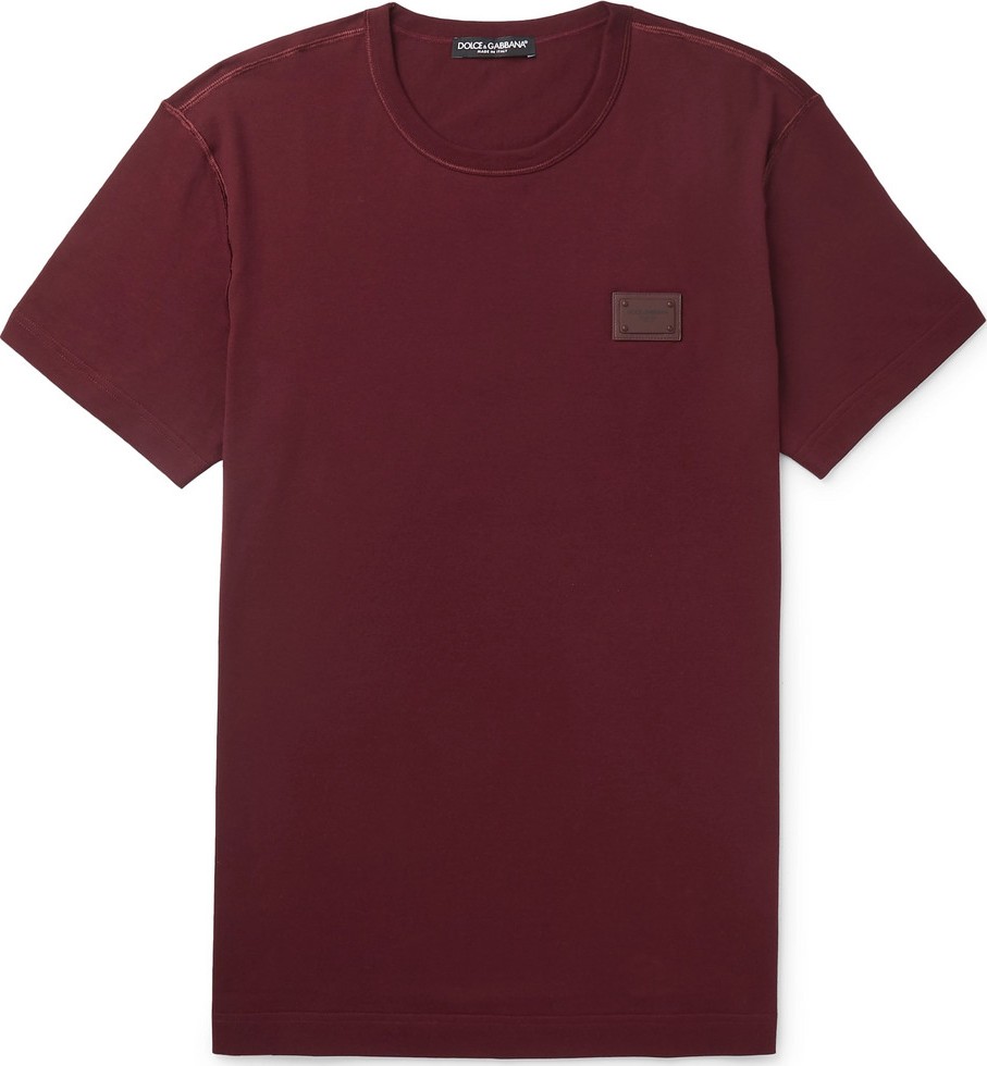 Dolce & Gabbana Slim-Fit Logo-Appliquéd Cotton-Jersey T-Shirt