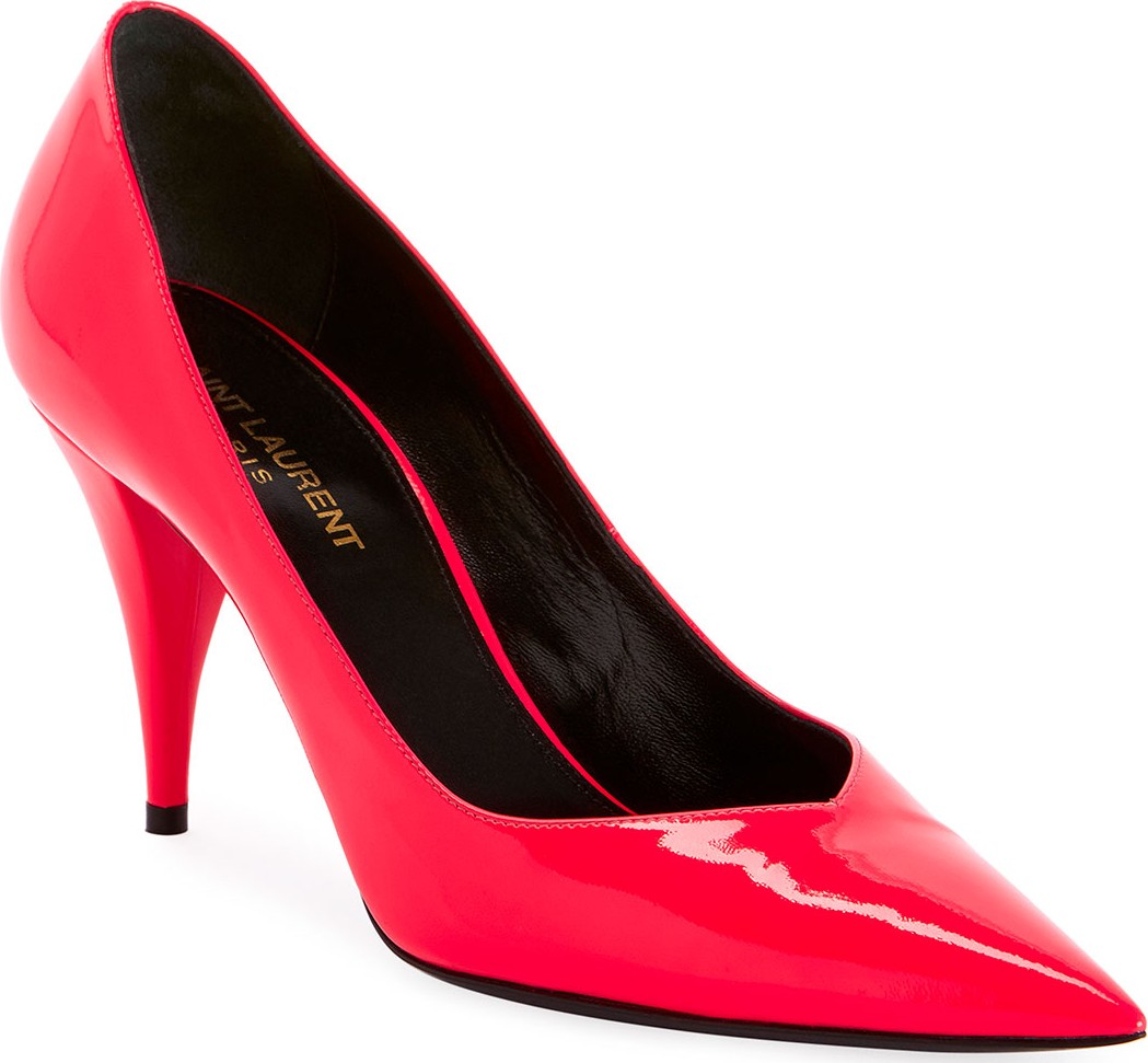 Saint Laurent Kiki Neon Patent Pumps