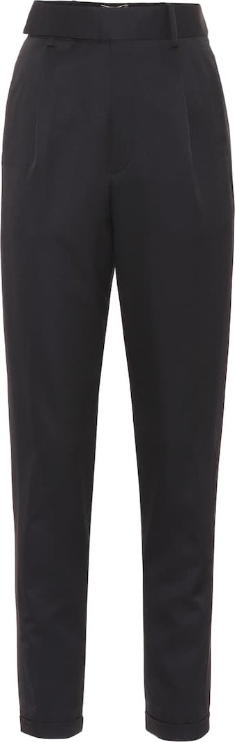 Saint Laurent High-rise virgin wool twill pants