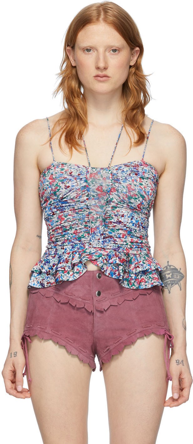 Isabel Marant Blue & Multicolor Salsa Tank Top