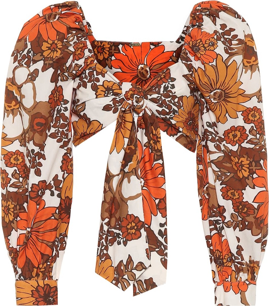 DODO BAR OR Floral cotton crop top