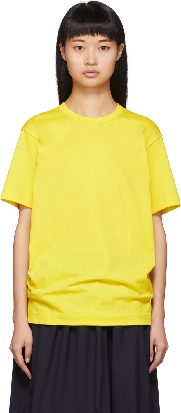 Comme Des Garcons Yellow Back Logo T-Shirt