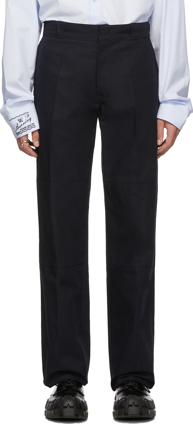 Raf Simons Navy 'Illusions' Straight Fit Trousers