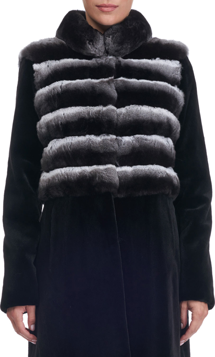 Oscar De La Renta Sheared Mink Stroller Coat