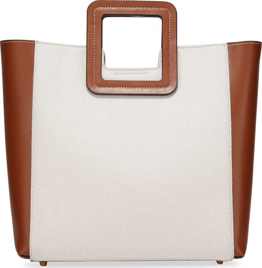 Staud Shirley XL Canvas and Calf Leather Tote Bag