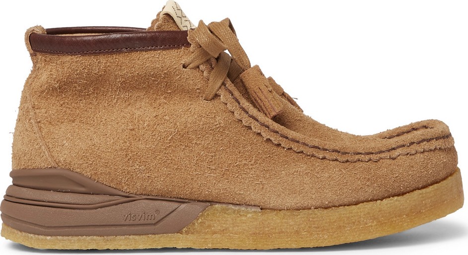 Visvim Beuys Trekker Folk Leather-Trimmed Suede Boots